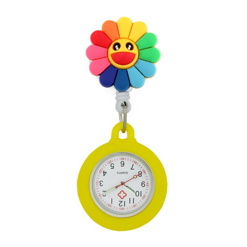 montre de poche pour infirmière jaune