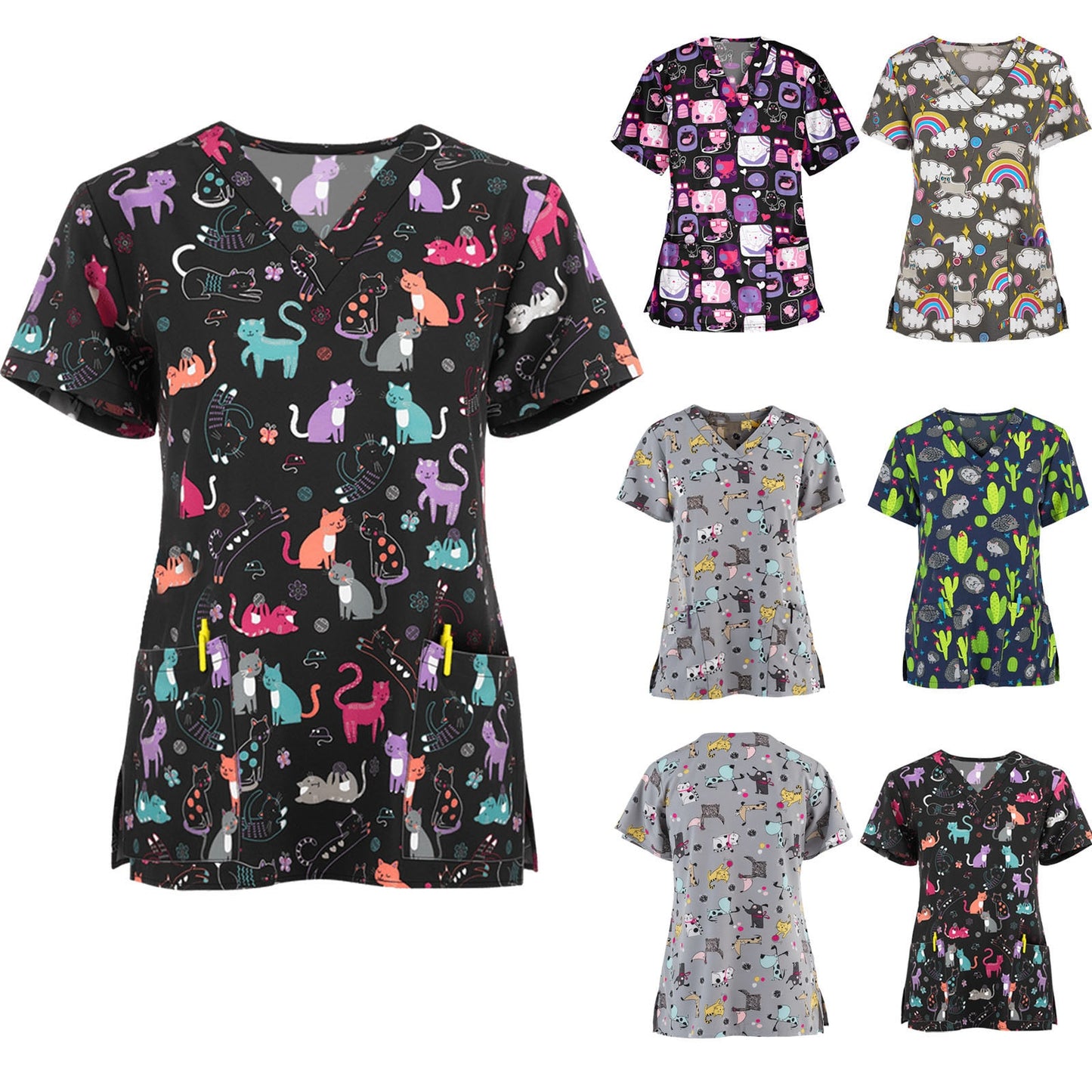 Blouse médicale - vêtement soignant mixte - haut - manche courte