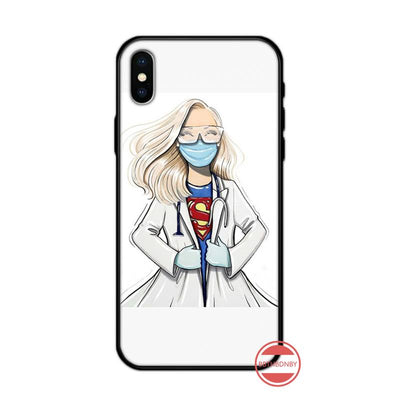 Coque iPhone Infirmière Super-Héroïne