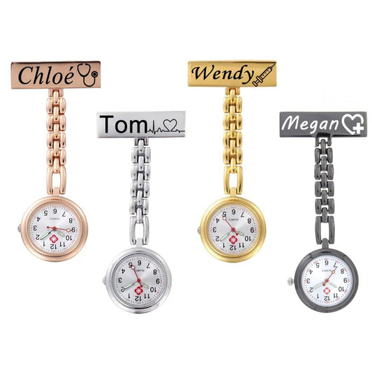 Montre d'infirmière à broche - Personnalisable avec Nom, Logo, Fonction