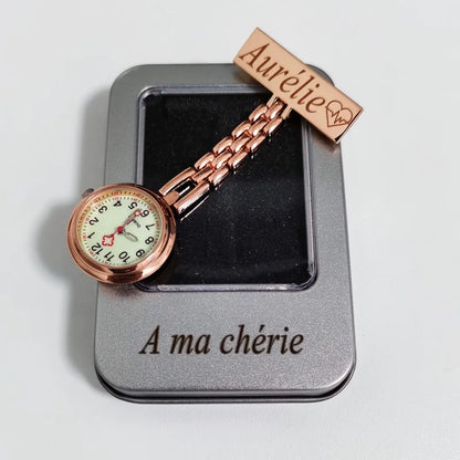 Montre d'infirmière à broche - Personnalisable avec Nom, Logo, Fonction