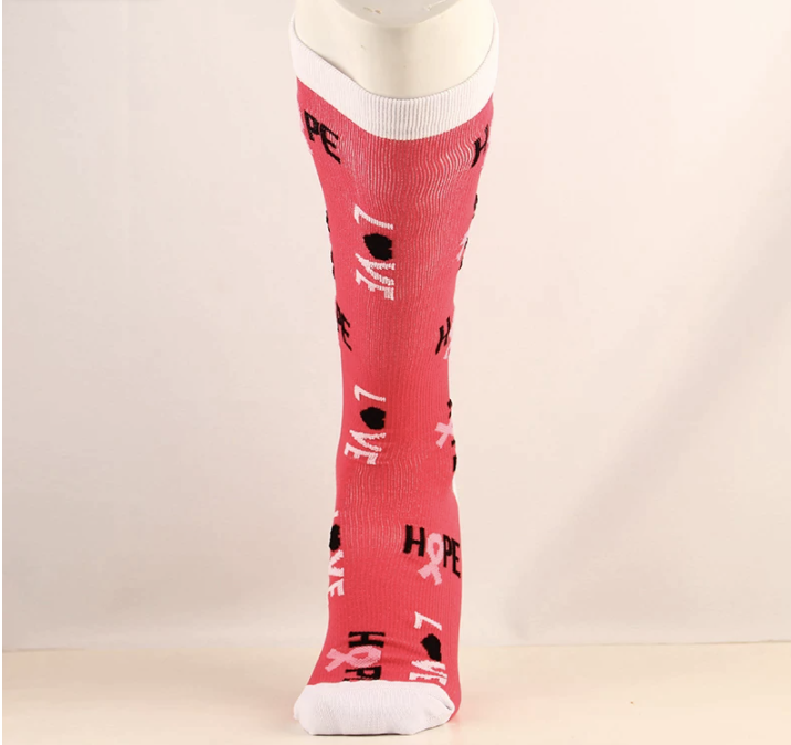 Chaussettes de compressions OCTOBRE ROSE, lutte Cancer du sein ( Pack de 6 paires )