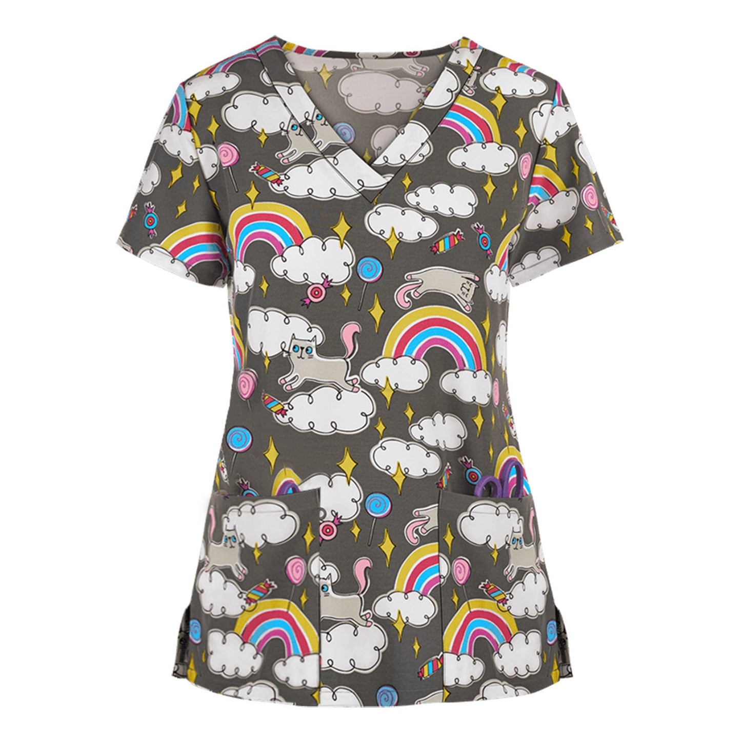 Blouse médicale - vêtement soignant mixte - haut - manche courte