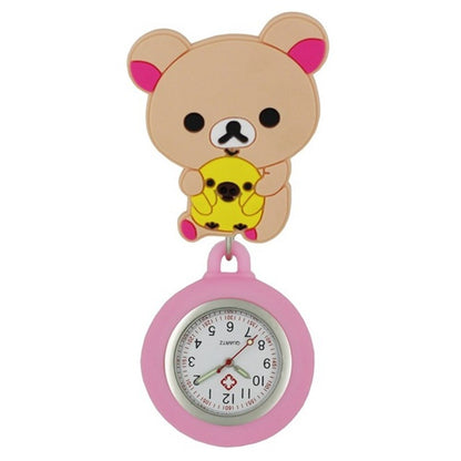 Montre de poche avec badges en caoutchouc rétractables QUARTZ pour infirmière