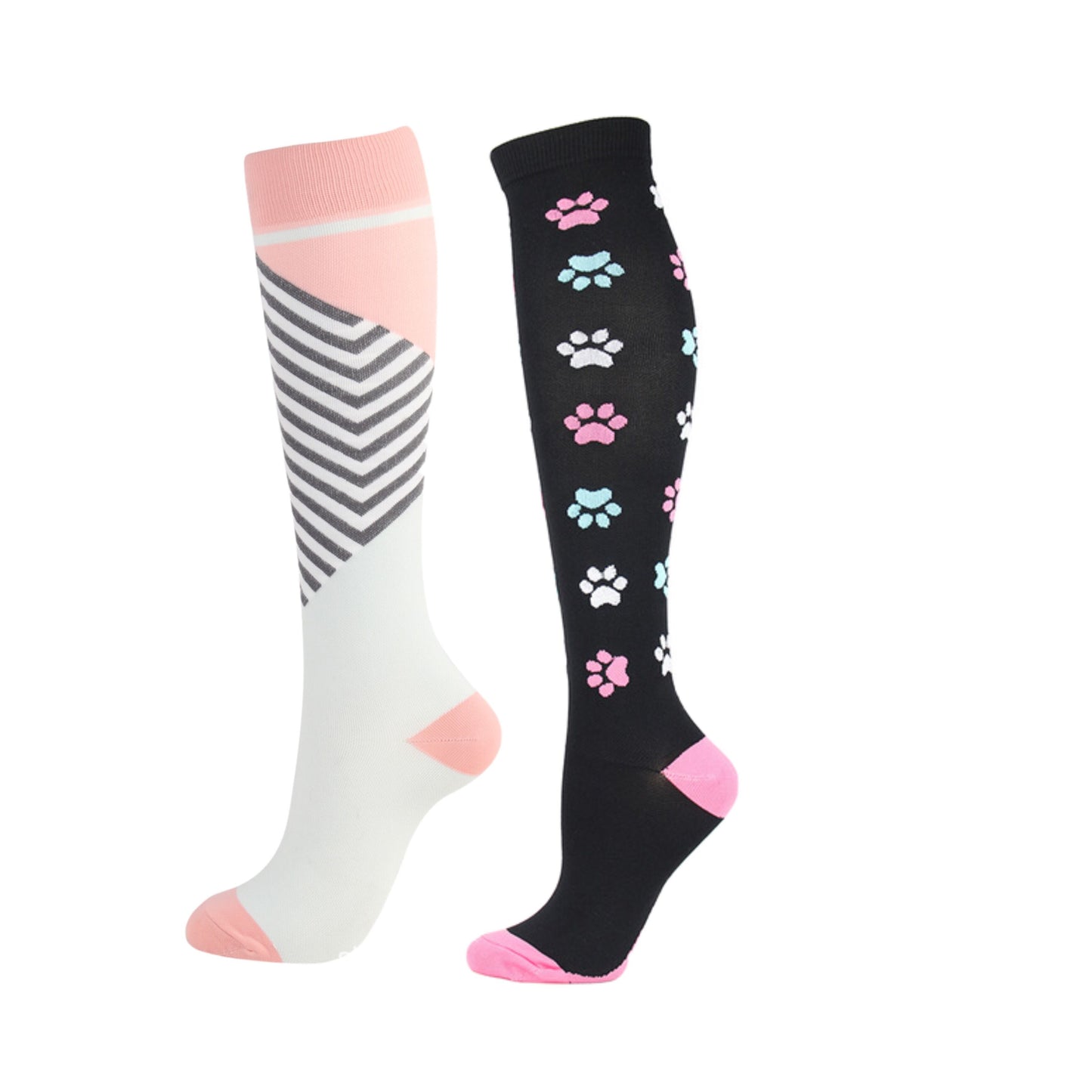 Chaussettes de compressions : Spécial ÉTÉ - anti-douleurs - soignants - infirmières - Pack 6 paires de chaussettes