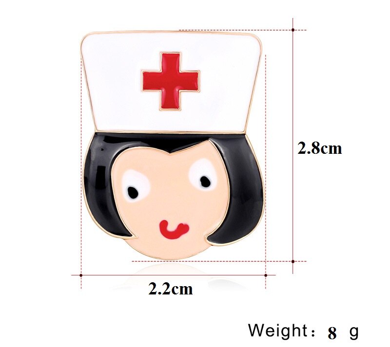 broche médicale infirmière colorée