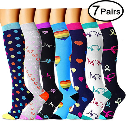 Chaussettes de compressions - anti-douleurs - soignants - infirmières - Pack 7 paires de chaussettes