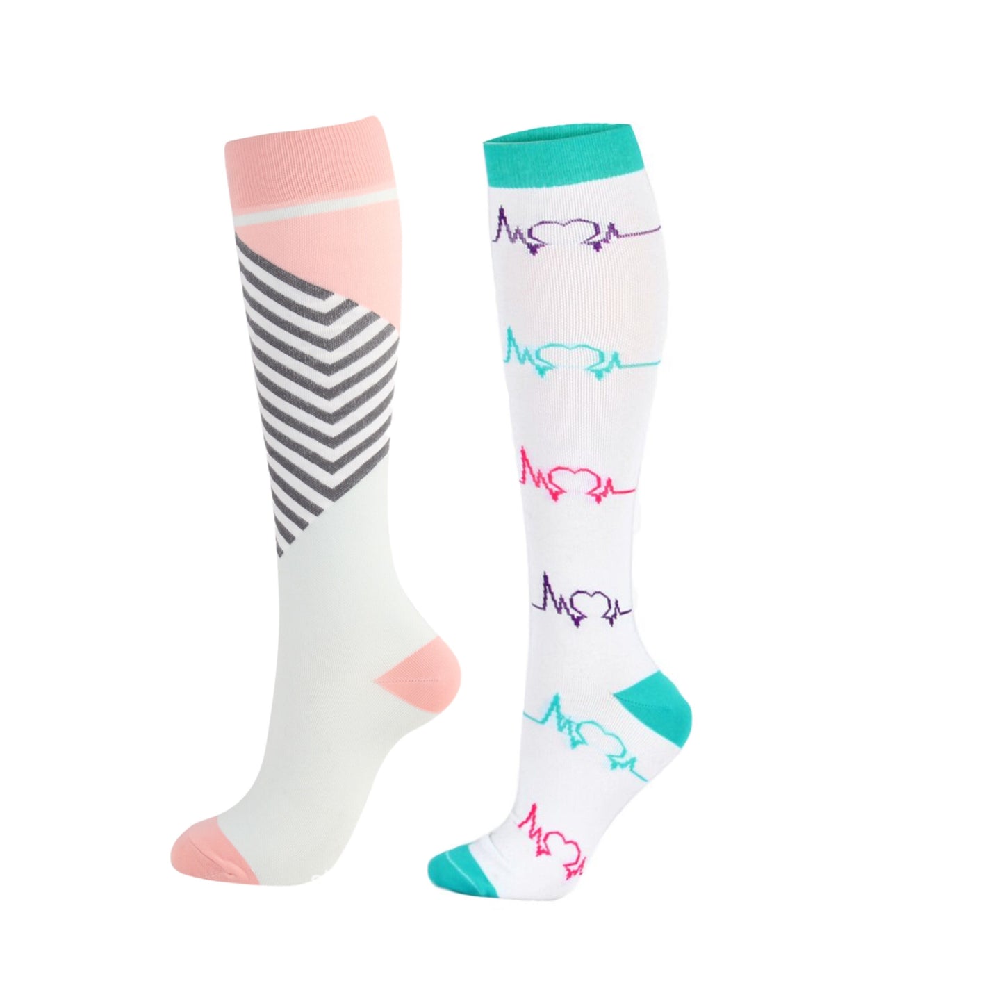 Chaussettes de compressions : Spécial ÉTÉ - anti-douleurs - soignants - infirmières - Pack 6 paires de chaussettes