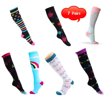 Chaussettes de compressions - anti-douleurs - soignants - infirmières - Pack 7 paires de chaussettes
