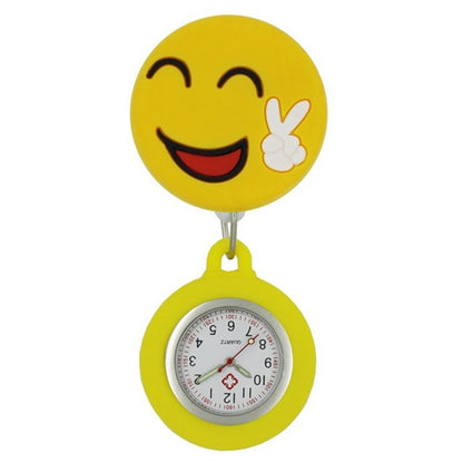 Montre de poche avec badges en caoutchouc rétractables QUARTZ pour infirmière