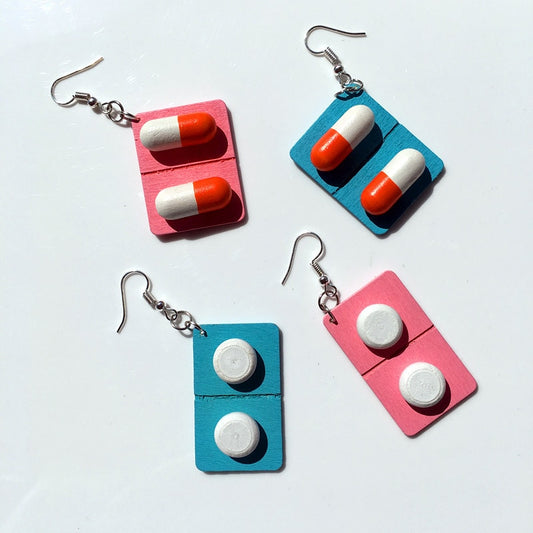 boucles d'oreilles capsules en bois