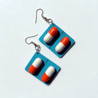 Boucles d'oreilles capsules en bois pour filles