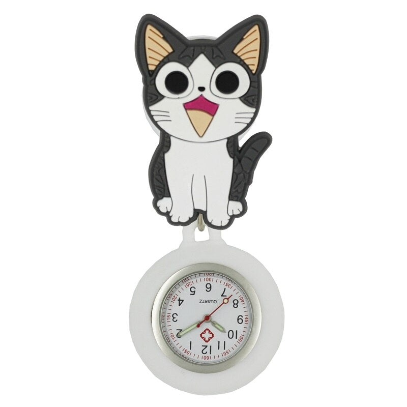 montre de poche en caoutchouc chat