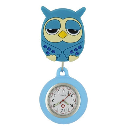 Montre de poche avec badges en caoutchouc rétractables QUARTZ pour infirmière