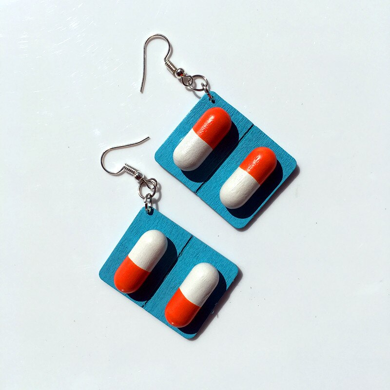 boucles d'oreilles capsules bleues
