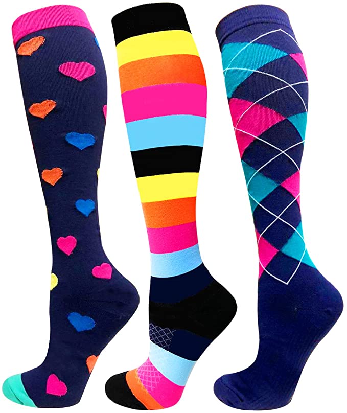 Chaussettes de compressions : Spécial ÉTÉ - anti-douleurs - soignants - infirmières - Pack 6 paires de chaussettes