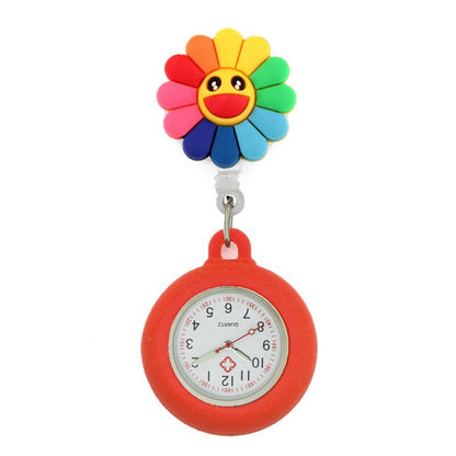 montre de poche pour infirmière rouge