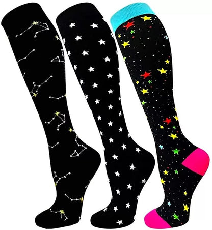 Chaussettes de compressions : Spécial ÉTÉ - anti-douleurs - soignants - infirmières - Pack 6 paires de chaussettes