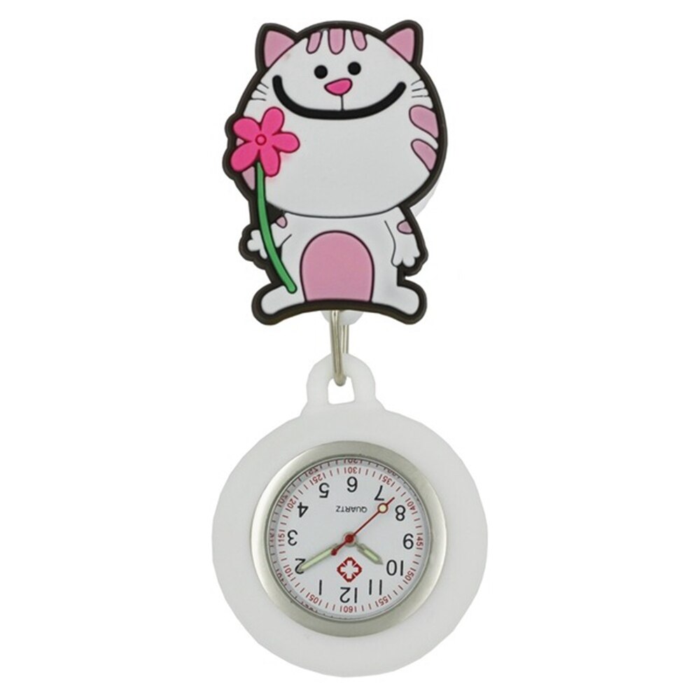 Montre de poche avec badges en caoutchouc rétractables QUARTZ pour infirmière