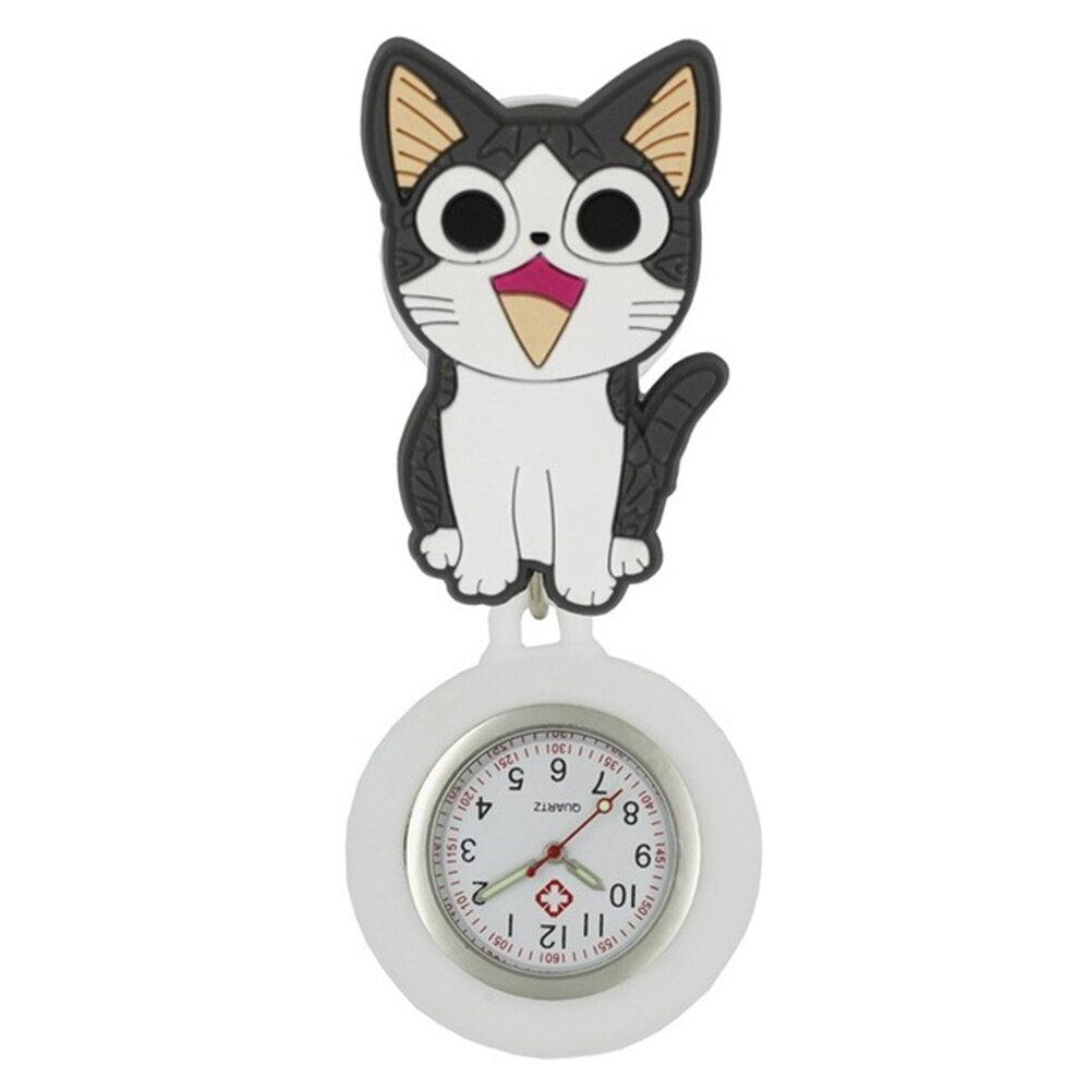 Montre de poche avec badges en caoutchouc rétractables QUARTZ pour infirmière