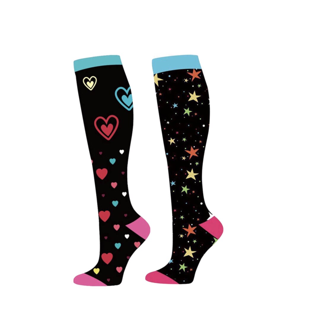 Chaussettes de compressions : Spécial ÉTÉ - anti-douleurs - soignants - infirmières - Pack 6 paires de chaussettes