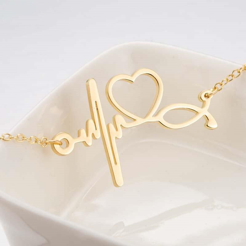 bracelet rythme cardiaque doré